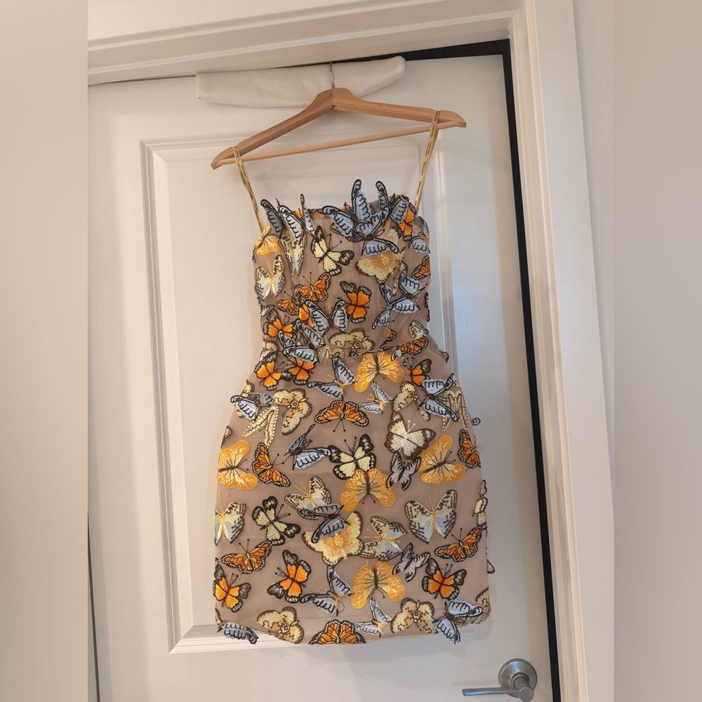 NWOT BRONX AND BANCO Bella Butterfly Maraya Multi Strapless Mini Dress, - Picture 5 of 16
